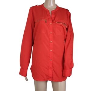 Calvin Klein Women's Modern Essential Button Front Blouse